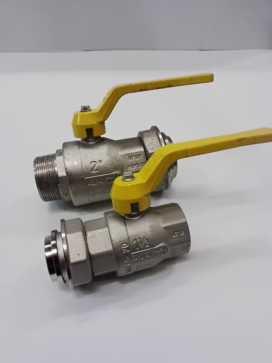 Ball valve with gas meter connection full bore handle lever sealable aluminum.