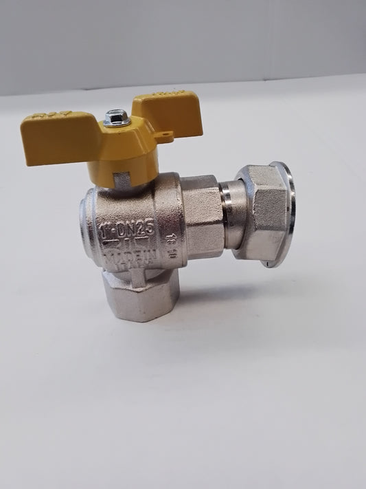 Angle ball valve F/F full bore butterfly handle sealable aluminum