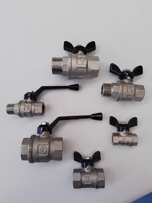 Ball valve full bore lever handle sealable aluminum lever/butterfly Black