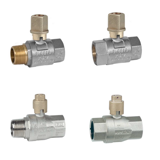 Ball valve M/F full bore sealable cap / brass square
